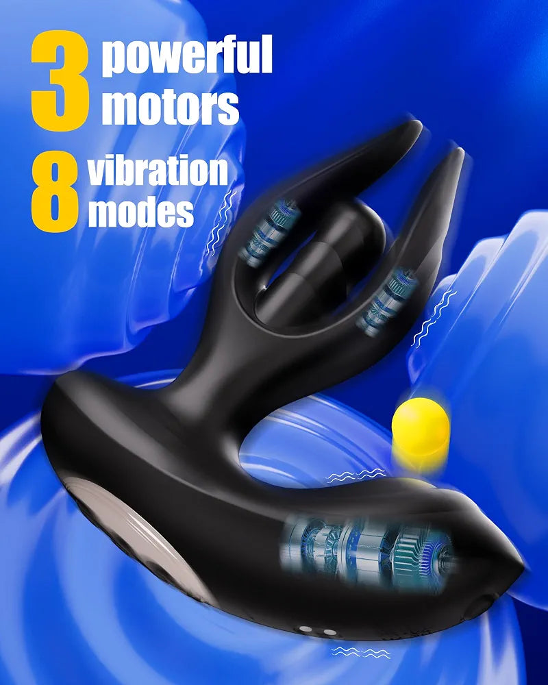 Premium Inflatable Prostate Massager with Remote and App Control - 8 Vibration Modes, Silicone