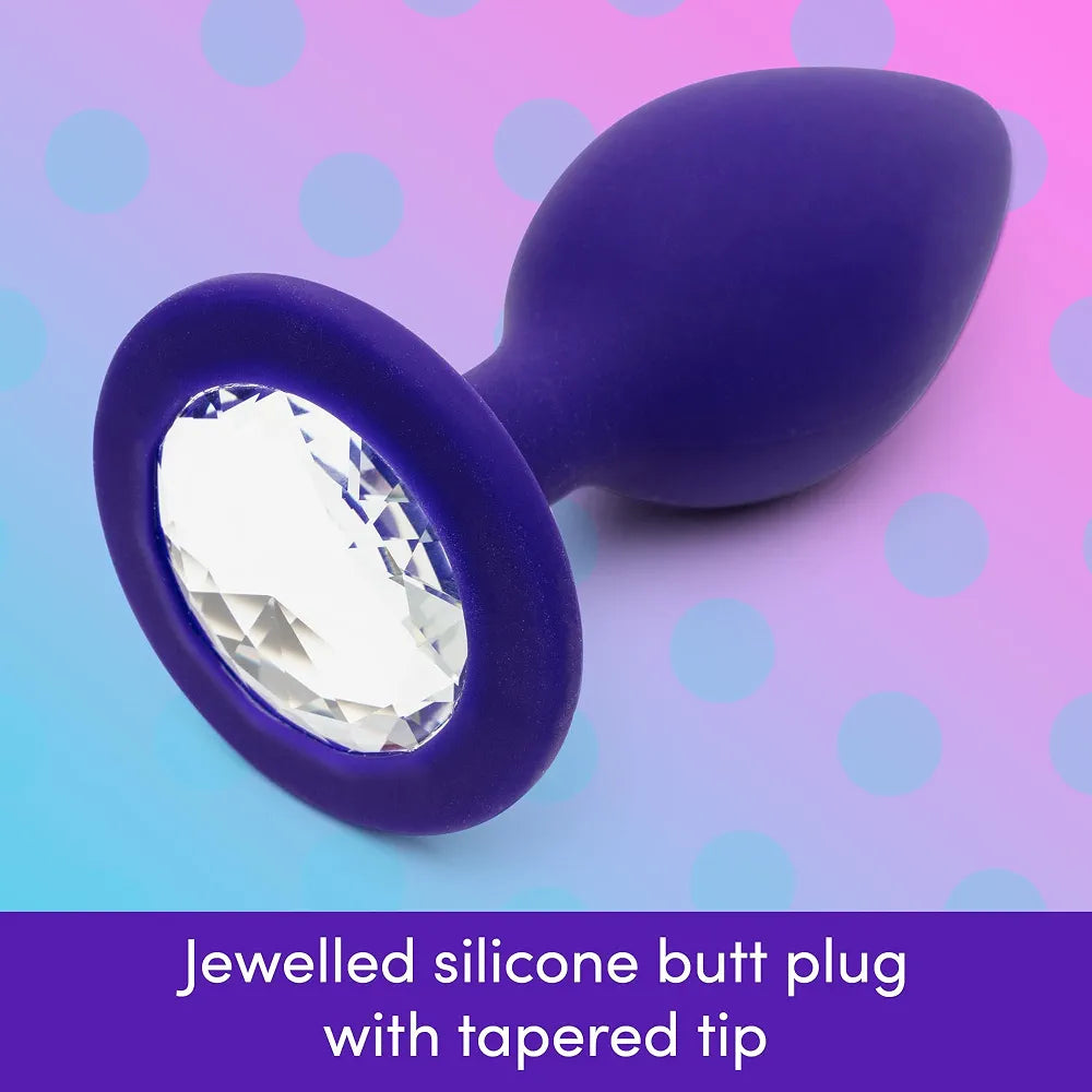 Premium 3-Piece Silicone Anal Training Plug Set with Jeweled Bases