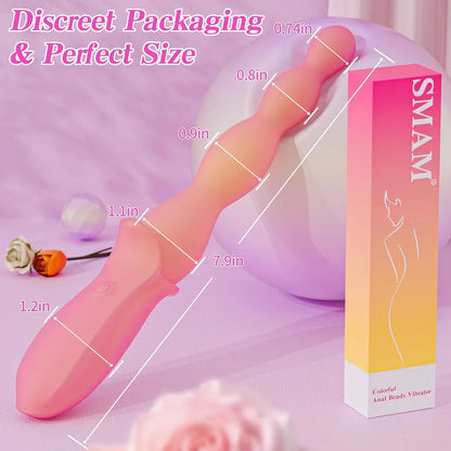 Bluetooth App-Controlled Vibrating Anal Bead Plug with 10 Vibration Modes for Prostate and G-Spot Stimulation