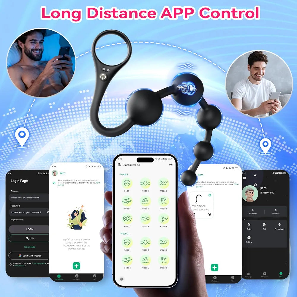 14.5-Inch Remote-Controlled Vibrating Anal Plug and Prostate Massager with 9 Modes