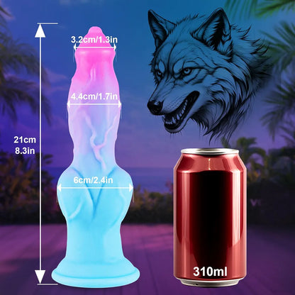 8-Inch Fantasy Creature Silicone Dildo with Suction Cup - Textured Monster-Style Anal Toy