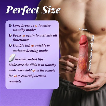 AI-Sync Smart Thrusting & Vibrating Silicone Dildo with App Control - 9 Modes for G-Spot and Anal Stimulation