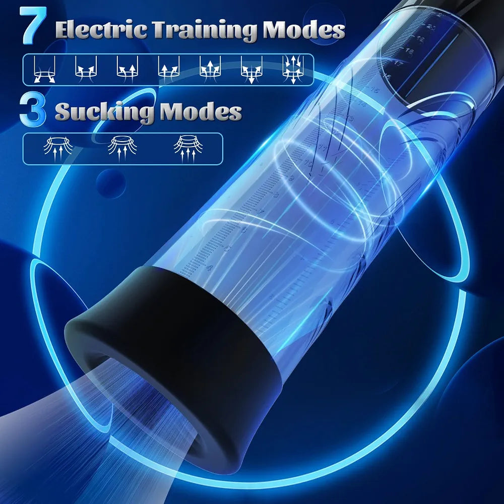 Electric Penis Pump Adult Sex Toys for Men Automatic Enlargers & Extend Pump for Men with 10 Erection Training Modes Male Masturbator Male Penis Pump Entender Pumps & Enlargers 