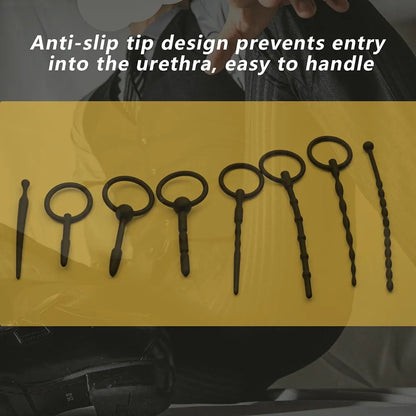 8-Piece Silicone Urethral Dilator and Penis Plug Set for Male Stimulation