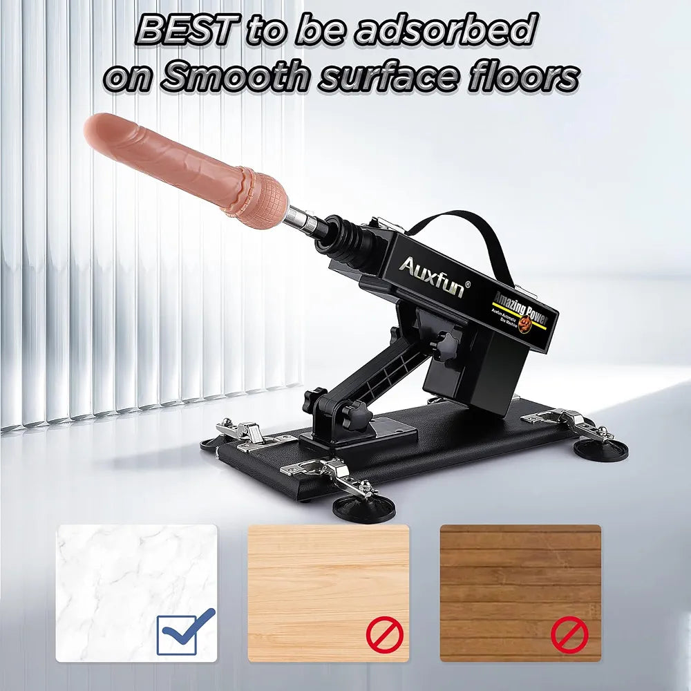 AUXFUN Automatic Thrusting Sex Machine with Bluetooth App Control and 6 Interchangeable Attachments