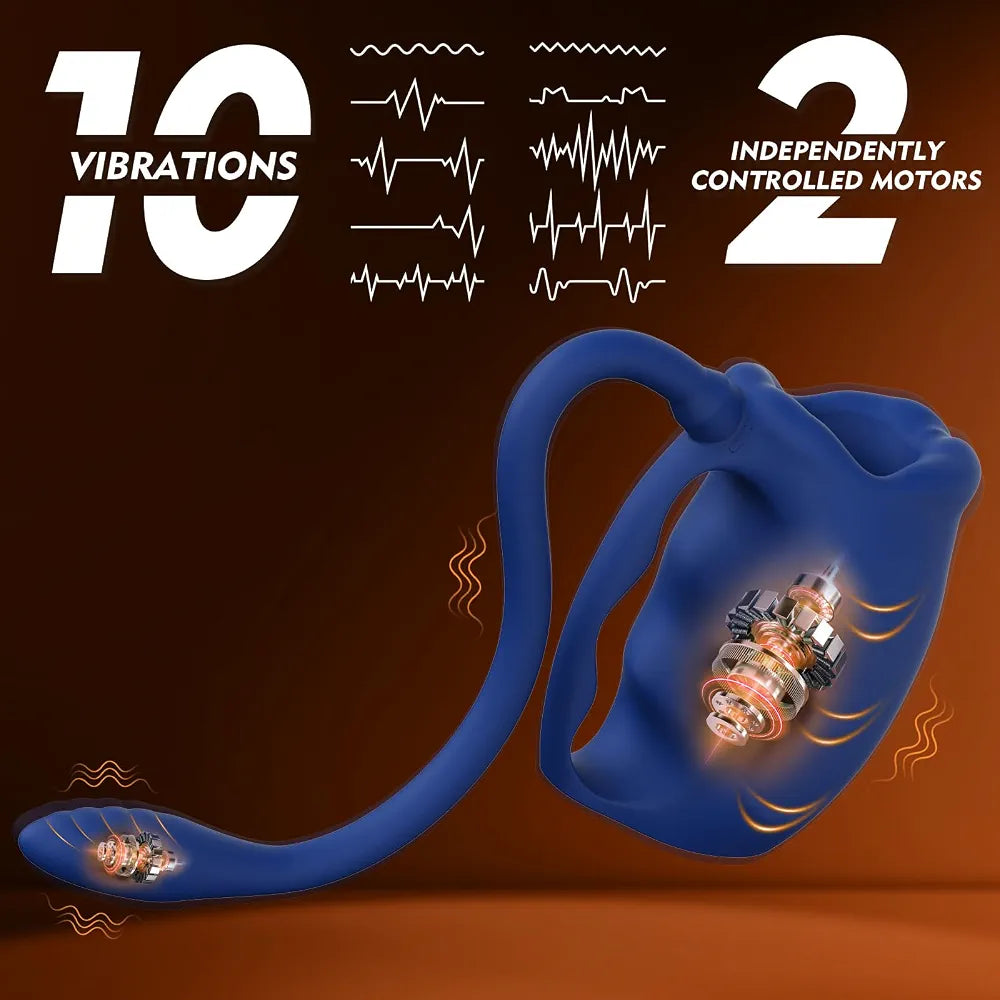 Advanced Male Masturbator with Detachable Butt Plug and Cock Ring - Hands-Free Vibrating Penis Trainer