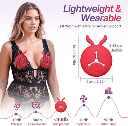 4-in-1 BDSM Nipple Stimulation Set with 10-Mode Vibrating Clamps and Weighted Pleasure Tools