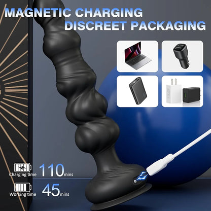 Remote-Controlled Vibrating Prostate Massager and Butt Plug for Couples