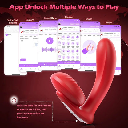 3-in-1 App-Controlled Wearable Vibrator with Heating, Tongue Licking, and Remote Control for Women and Couples
