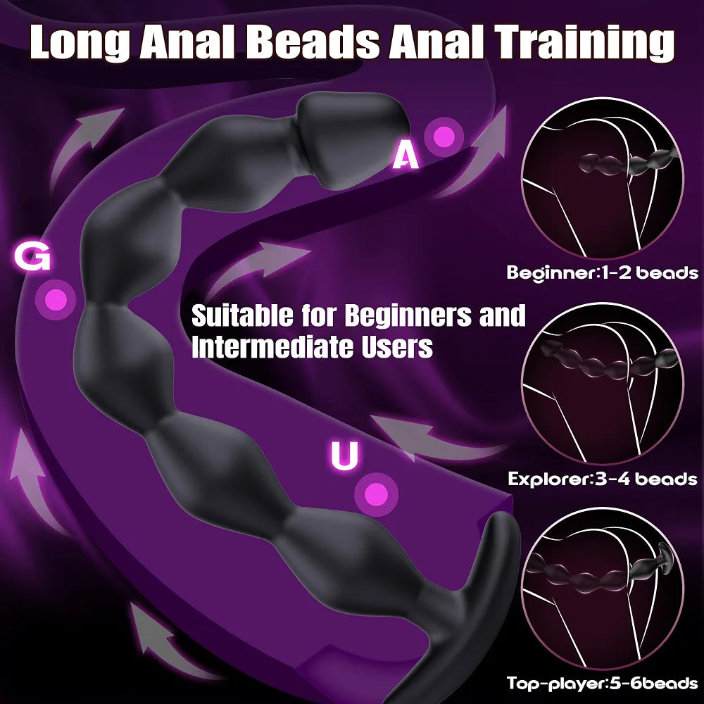 Premium Silicone Anal Bead Trainer and Prostate Massager Set for Couples