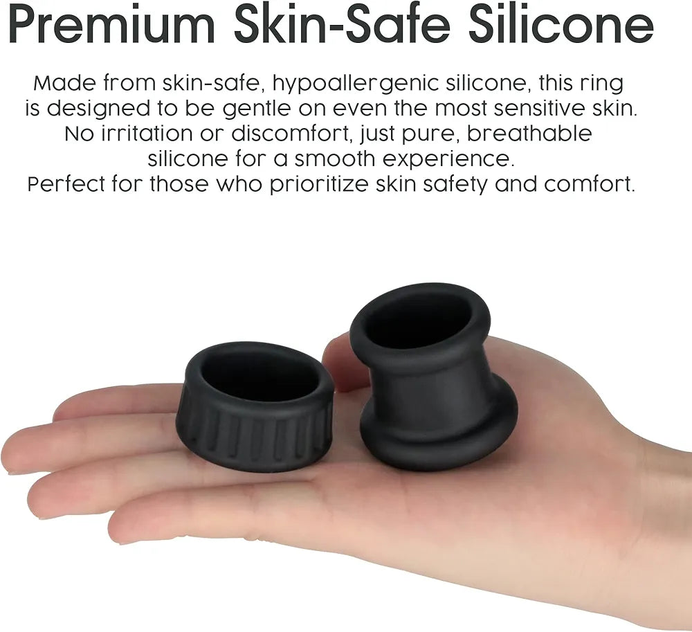 6-Piece Adjustable Silicone Penis Ring and Ball Stretcher Set for Enhanced Performance