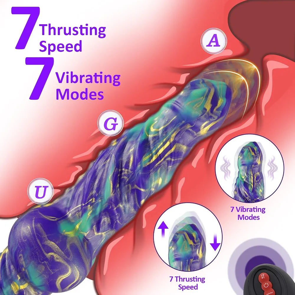 Remote-Controlled Realistic Fantasy Thrusting Vibrator with Suction Base