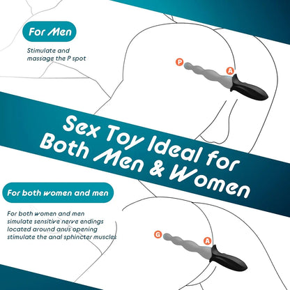 Dual-Motor Silicone Anal Plug with 10 Vibration Modes - Beginner-Friendly Prostate Massager