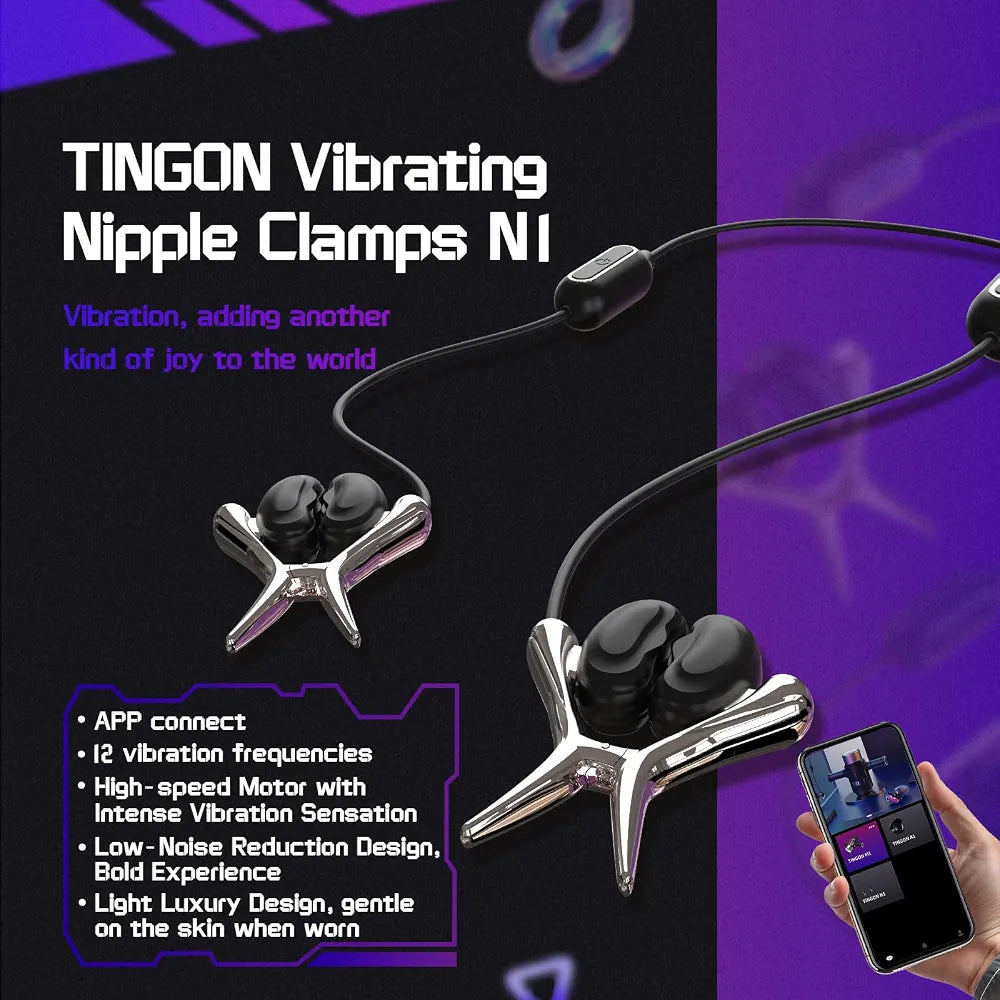 App-Controlled Vibrating Nipple and Sensitivity Clamps with 12 Modes