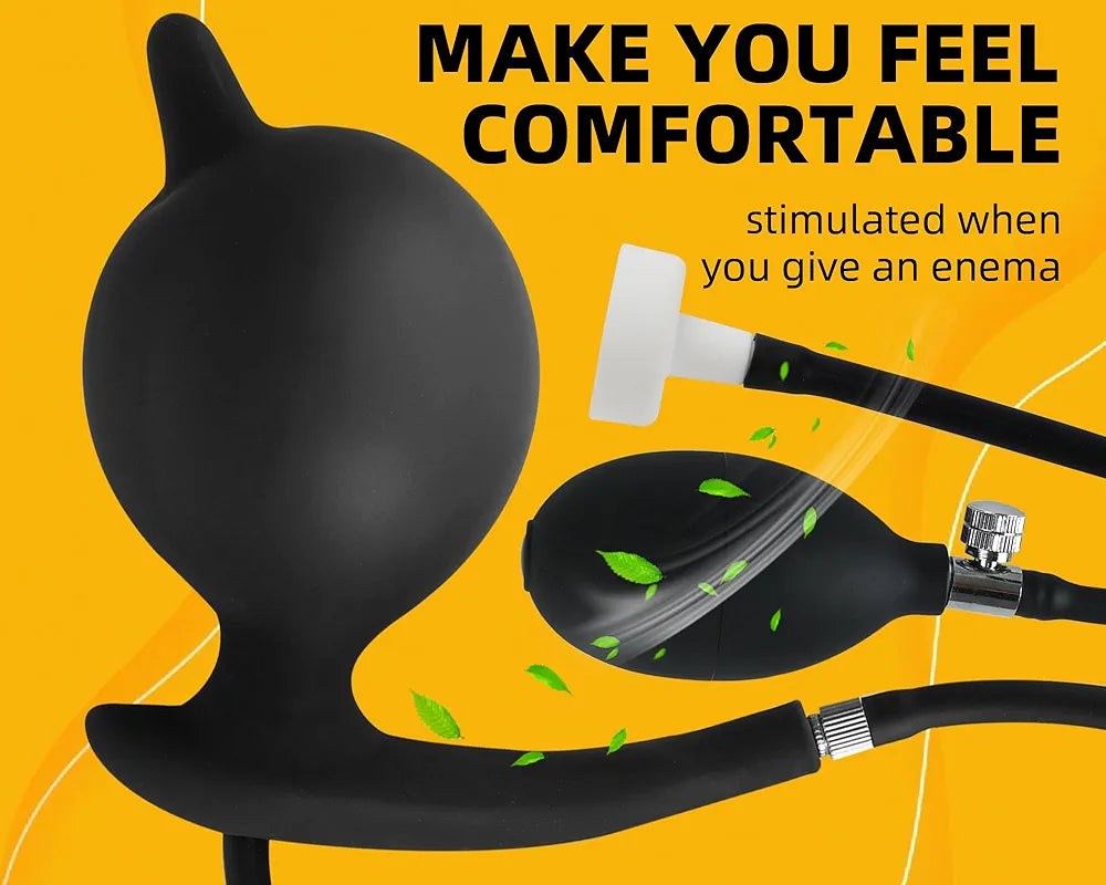 Inflatable Anal Cleaning and Expansion Device for Beginners and Advanced Users, Black