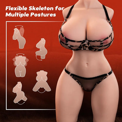Sexpower 28LB AI-Powered Realistic Lifelike Sex Doll with App-Controlled Vibration and Thrusting Modes, Includes Storage and Drying Kit