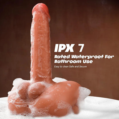 Realistic Hands-Free Thrusting & Vibrating Dildo Machine with 7 Modes for Dual G-Spot and Anal Stimulation