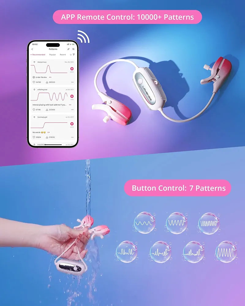 Gemini App-Controlled Bluetooth Nipple Clamps with Adjustable Vibration