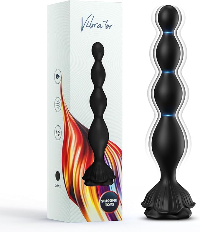 Premium 7.8-Inch Liquid Silicone Vibrating Anal Bead Stimulator