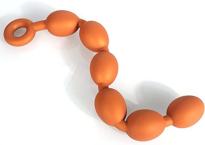 Premium Extra-Long Silicone Anal Beads with Pull Ring for Prostate Stimulation and Couples Play