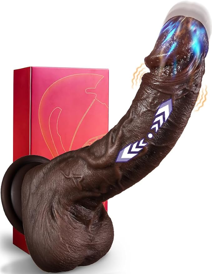 Premium 4-in-1 Realistic Thrusting & Vibrating Silicone Dildo with Suction Cup for G-Spot and Clitoral Stimulation