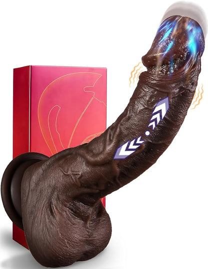 Premium 4-in-1 Realistic Thrusting & Vibrating Silicone Dildo with Suction Cup for G-Spot and Clitoral Stimulation