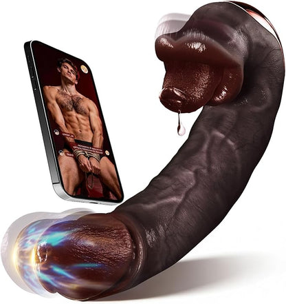 5-in-1 AI Sync Realistic Thrusting Vibrating Dildo with App Control and Tongue Licking Modes