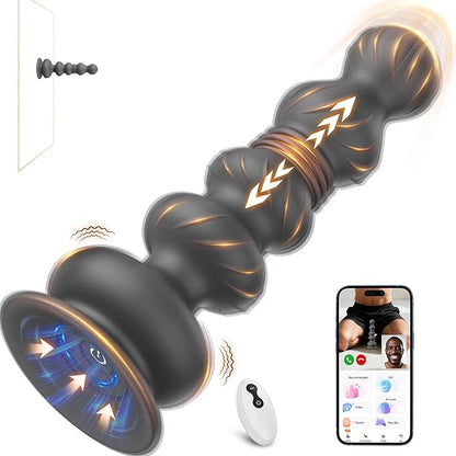 10-Mode Vibrating & Thrusting Anal Bead Trainer with Remote Control