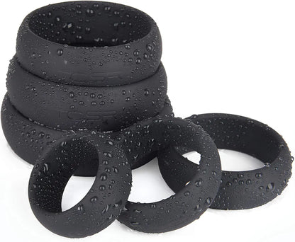 6-Piece Medical-Grade Silicone Cock Ring Set for Enhanced Performance