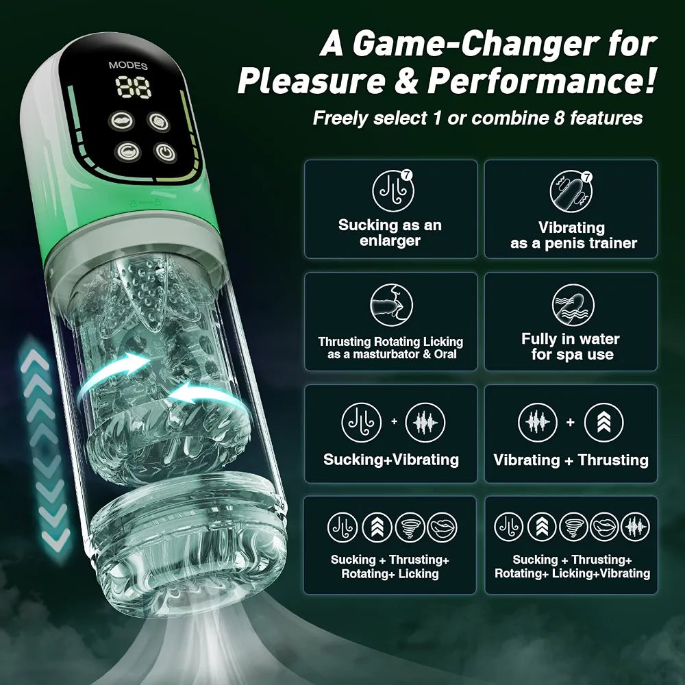 Jodiyece Automatic Rotating and Thrusting Male Masturbator with App Control and Vacuum Suction