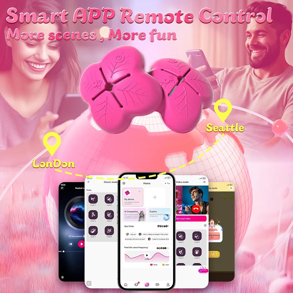 App-Controlled Remote Nipple Clamps with 9 Vibration Modes for Couples