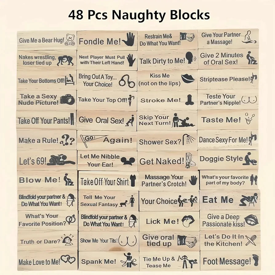 Adult Romantic Stacking Tower Game for Couples - Naughty Date Night Activity