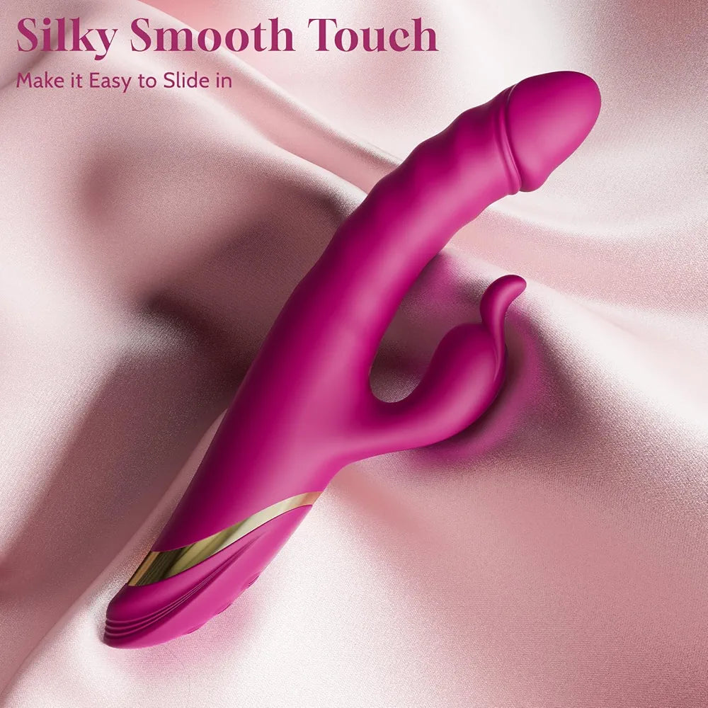 Dual-Action Thrusting Rabbit Vibrator with Clitoral Stimulator and G-Spot Stimulation