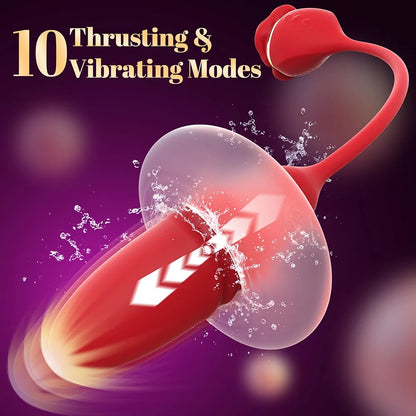 Rose Petal 3-in-1 Clitoral and G-Spot Vibrator with 10 Vibration Modes