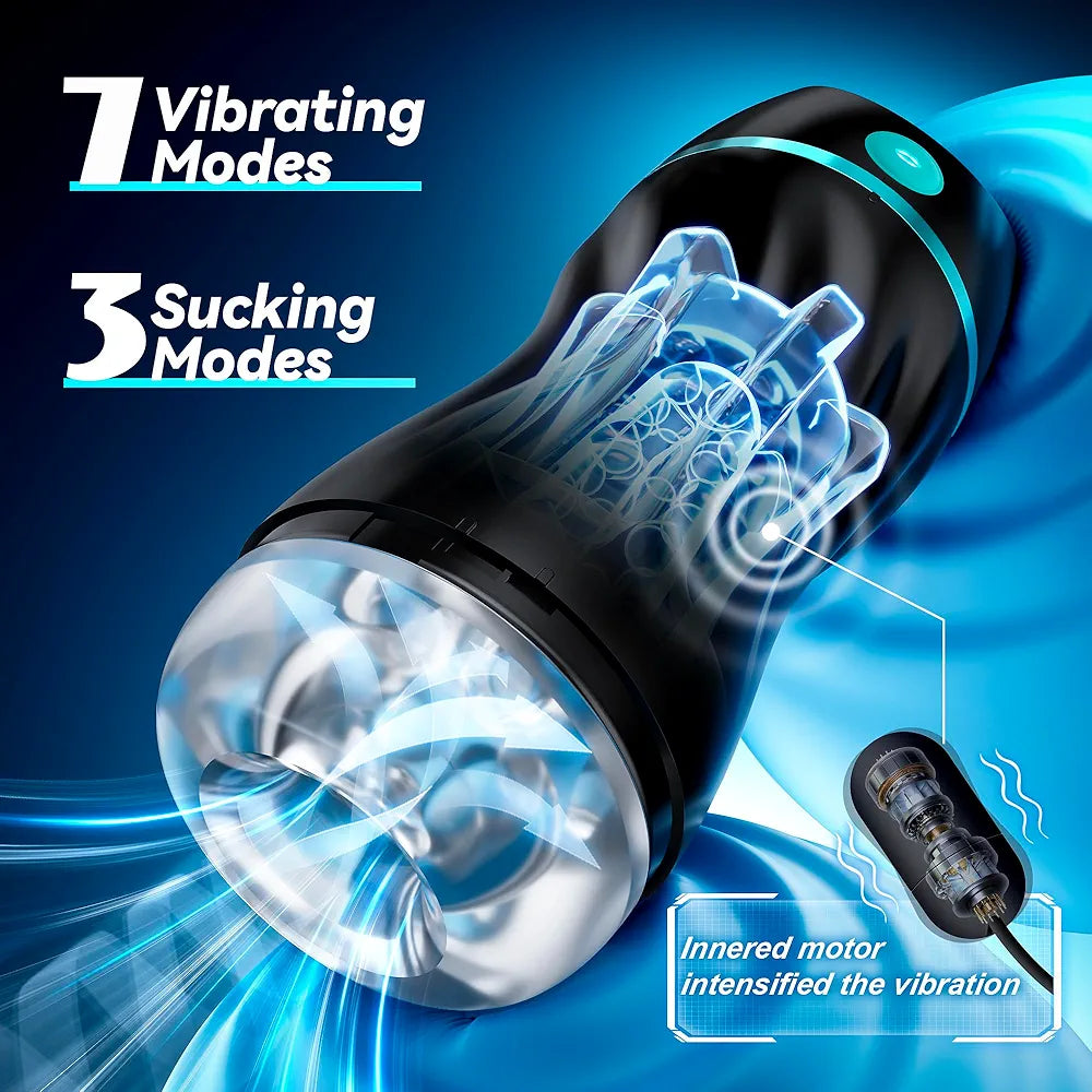 EINSEO AI-Powered Suction Masturbator with 7 Vibration Modes - Realistic Pocket Pussy Adult Toy