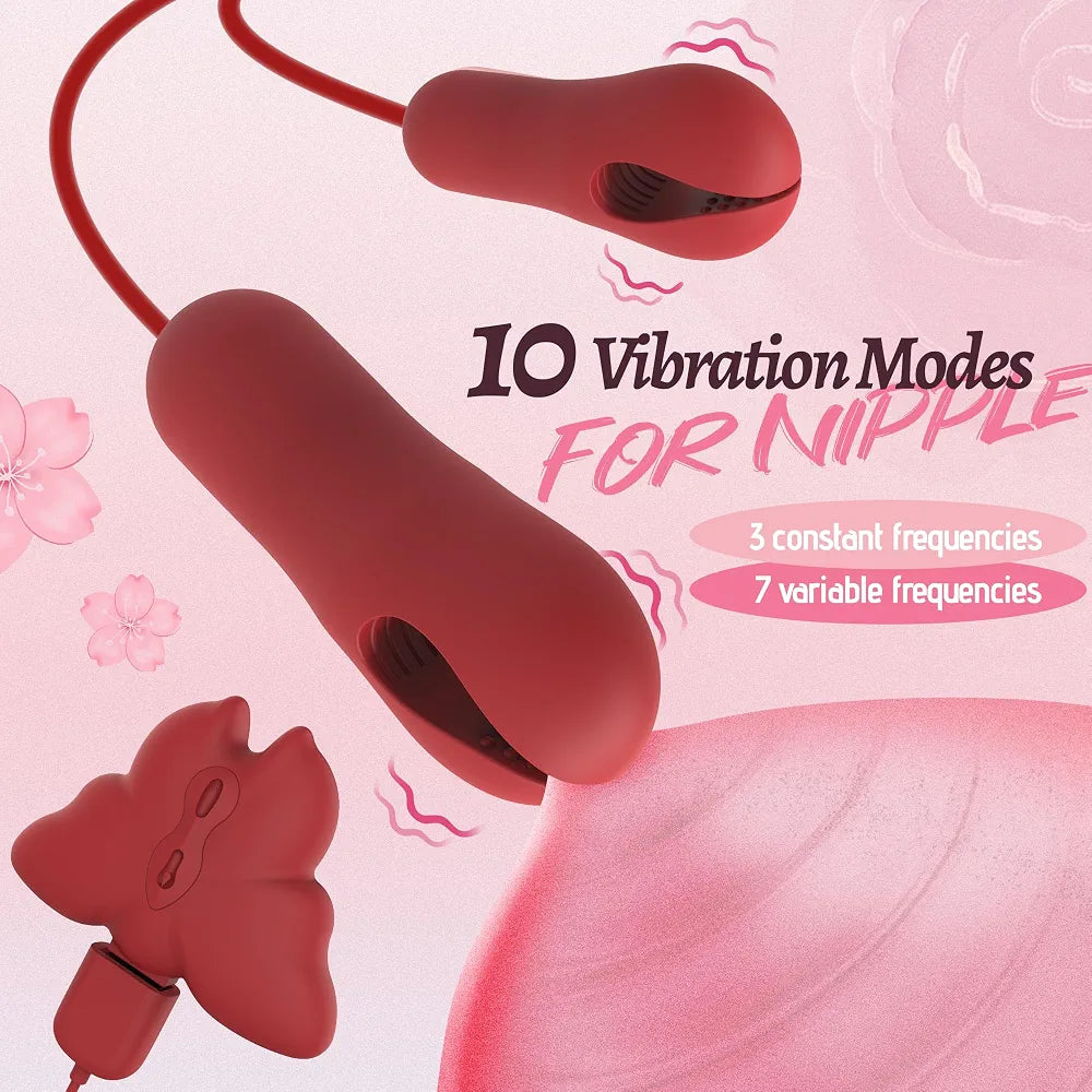 Adjustable Vibrating Nipple Clamps with G-Spot Stimulator for Couples