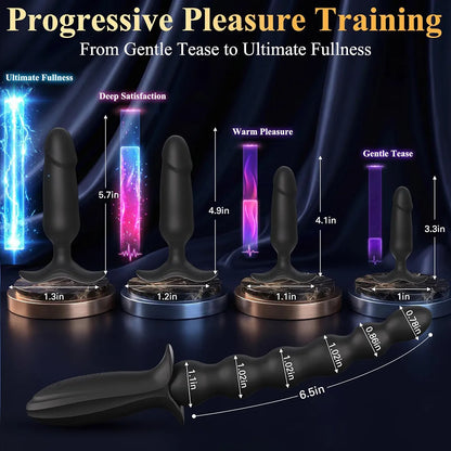 Premium 5-Piece Silicone Anal Training and Prostate Massage Set with Remote Control
