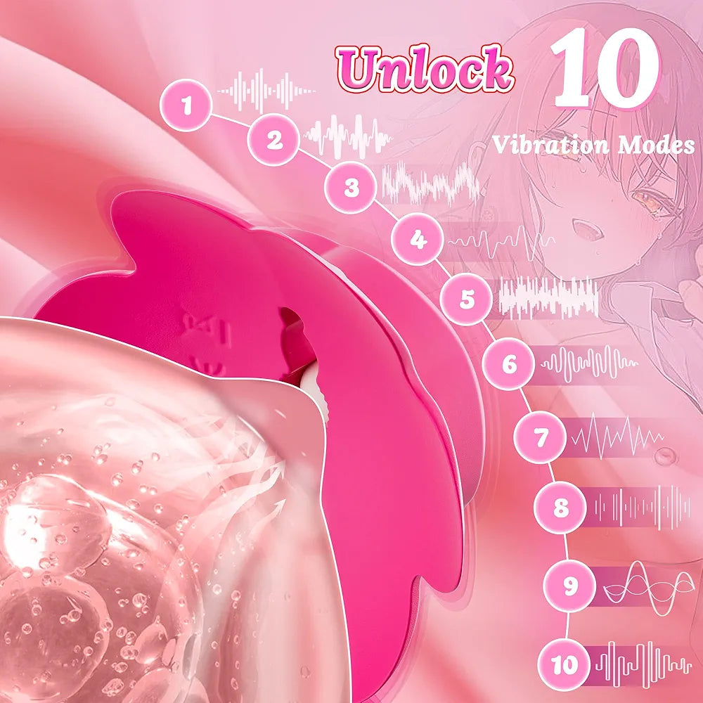 KUSHOR Remote Controlled Vibrating Nipple Clamps with 10 Modes - Adjustable Wearable Nipple Vibrator for Women