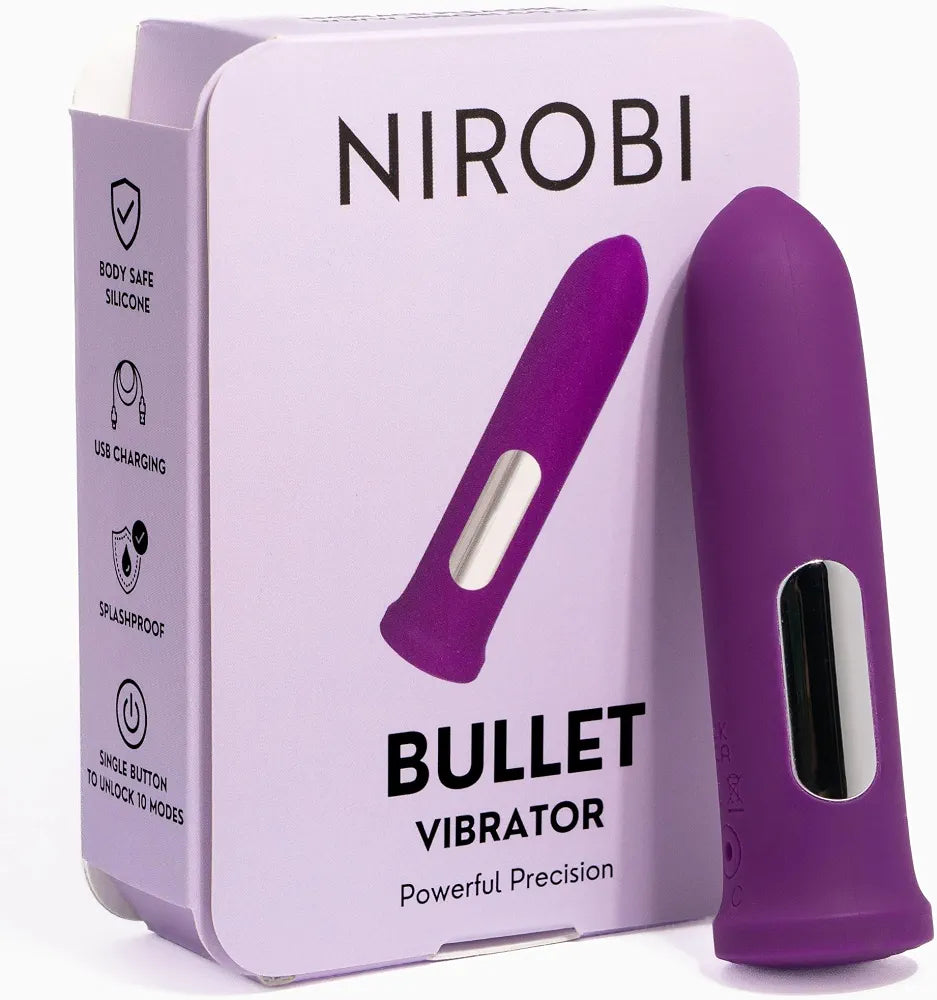 Nirobi Pro Rechargeable Silicone Bullet Massager - 10-Mode Waterproof G-Spot Vibrator