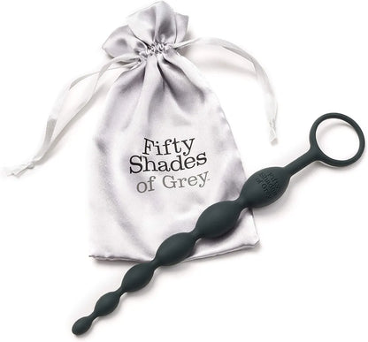 Fifty Shades of Grey Graduated Silicone Anal Beads - 7.5 Inch Black Pleasure Enhancer
