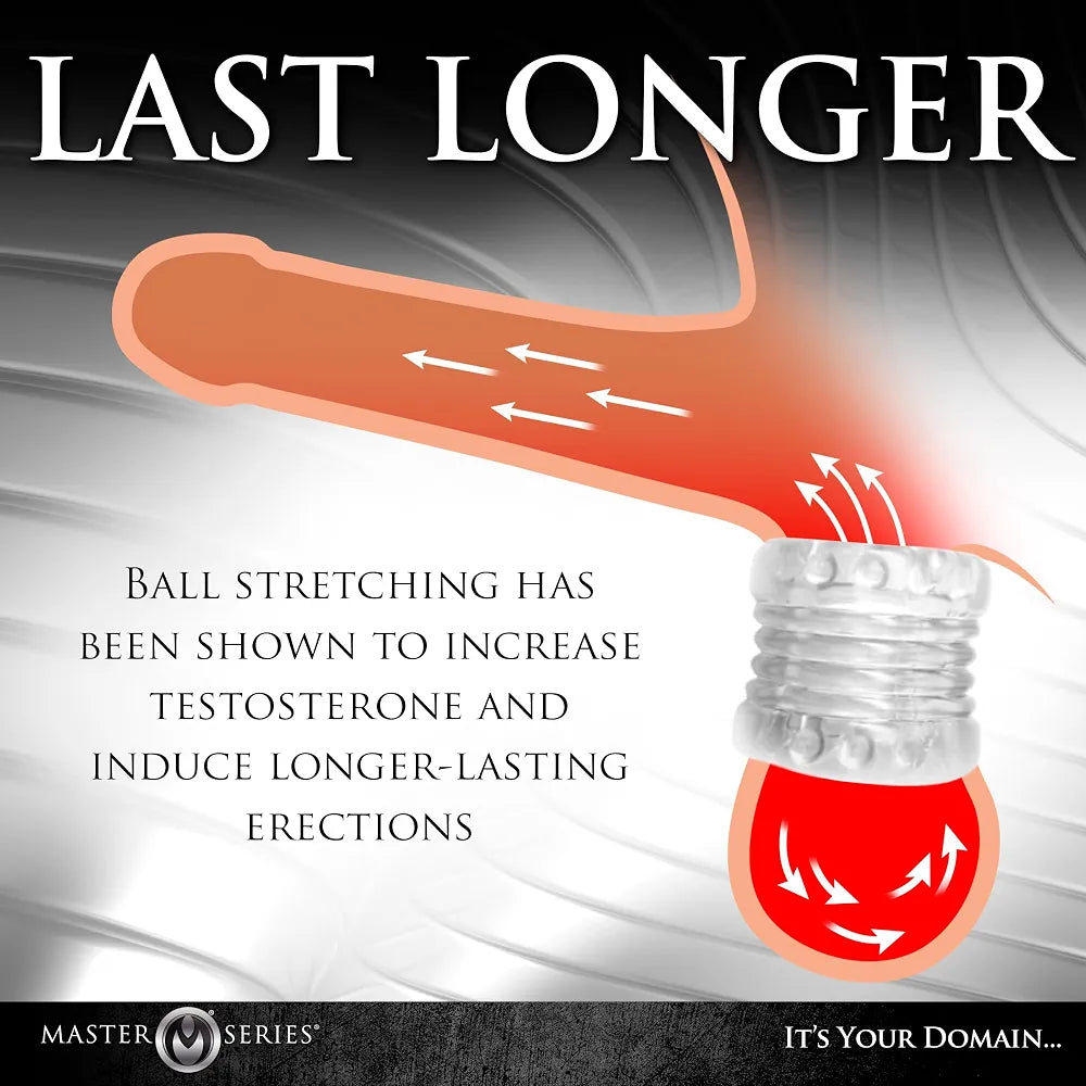 Textured TPE Ball Stretcher for Enhanced Sensation - Clear