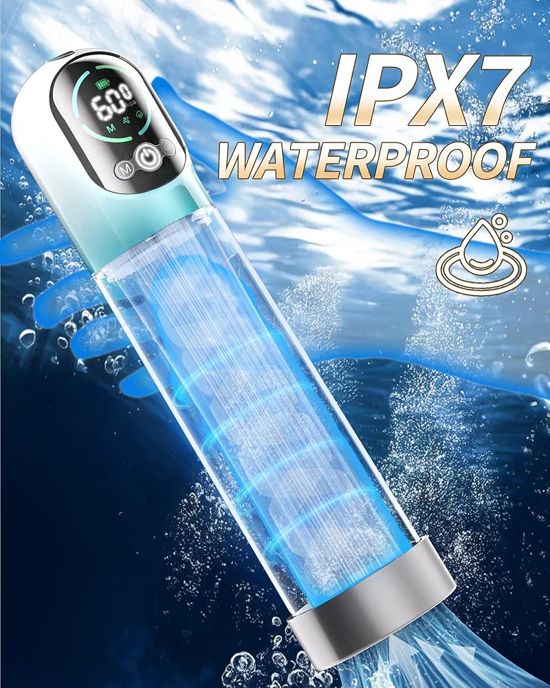 Automatic Electric Vacuum Penis Pump with 6 Training and 5 Suction Modes for ED Therapy and Masturbation