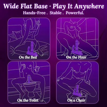 Premium Dual-Head Thrusting & Vibrating G-Spot Stimulator with App Control, 10 Modes, Waterproof & Rechargeable - Purple