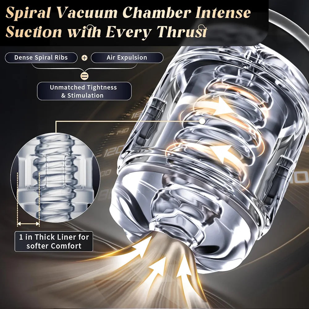 Realistic Spiral Texture Pocket Stroker - Open-Ended Male Masturbation Sleeve