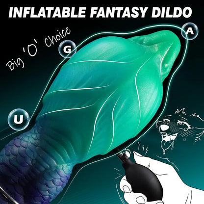 Inflatable Fantasy Horse Dildo with Adjustable Thickness and Strong Suction Cup