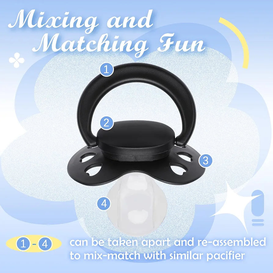 Large Silicone Adult Pacifier for Anxiety Relief - Heart-Vent Shield Binky for Sleep and Stress Management