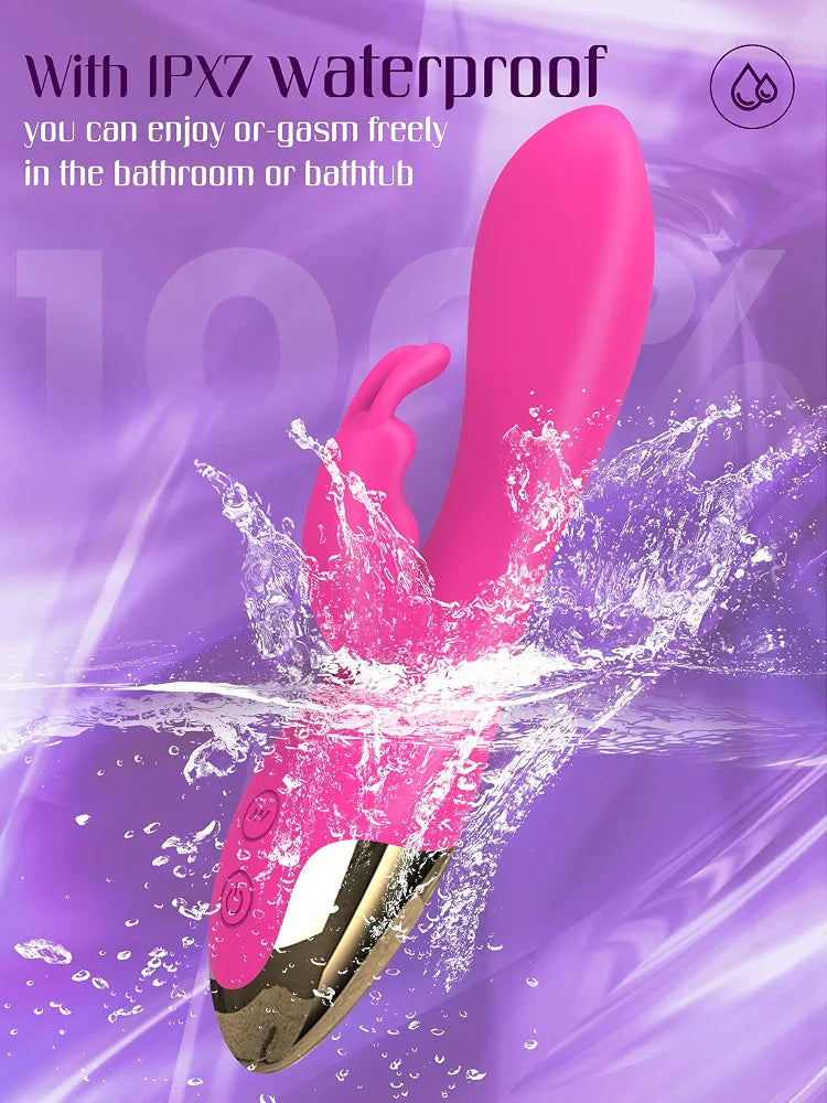 FIDECH Dual-Motor Rabbit Vibrator with 10 Vibration Modes for G-Spot and Clitoral Stimulation