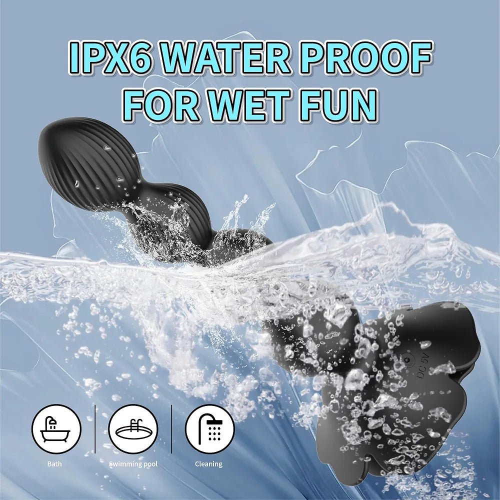 Premium Silicone Remote-Controlled Vibrating Anal Plug with 10 Rotation Modes