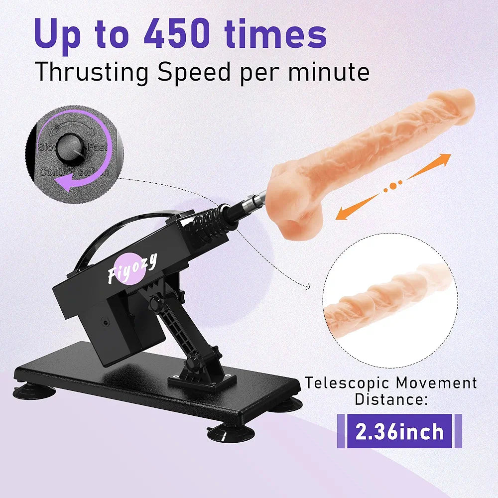 Automatic Thrusting Dildo Machine with Remote Control and 7 Realistic Attachments