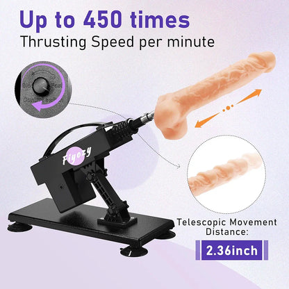 Automatic Thrusting Dildo Machine with Remote Control and 7 Realistic Attachments